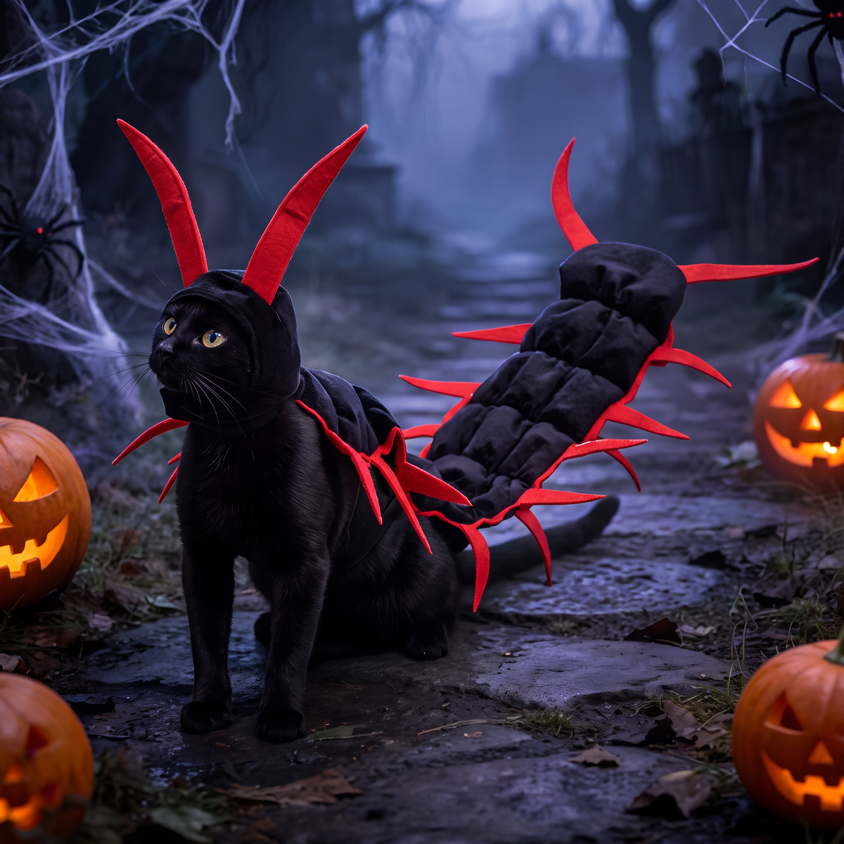 Disfraz de Ciempiés para Gato — Halloween/Día de Muertos